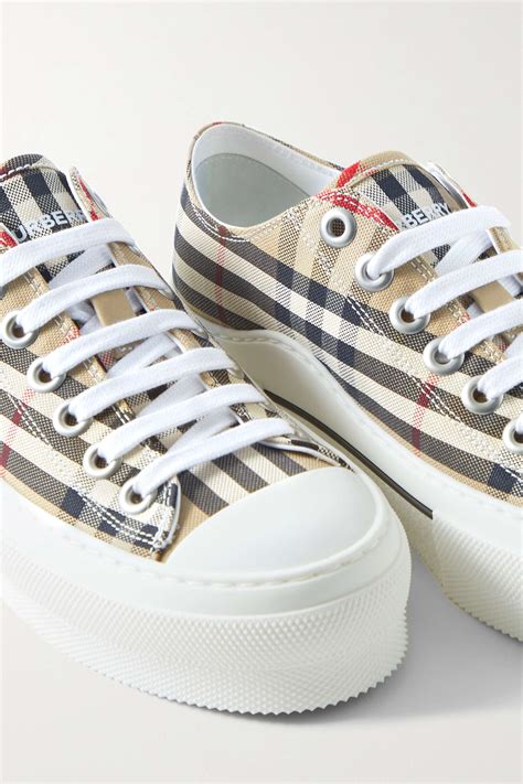 high top burberry sneakers|Burberry checked canvas sneakers.